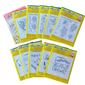 Vintage AUNT MARTHA'S Hot Iron Transfers 1950s 1960s Embroidery Needlepoint Lot